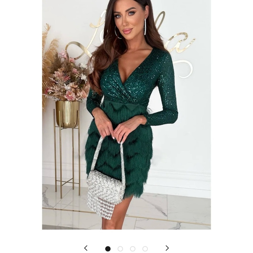 Elegant Green Sequin Dress